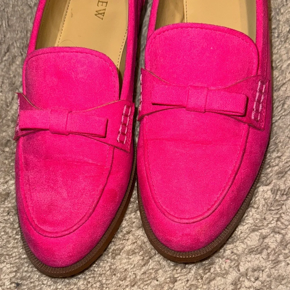 J. Crew Pink Suede Bow Loafers for Women (size 9.5) - Picture 4 of 10